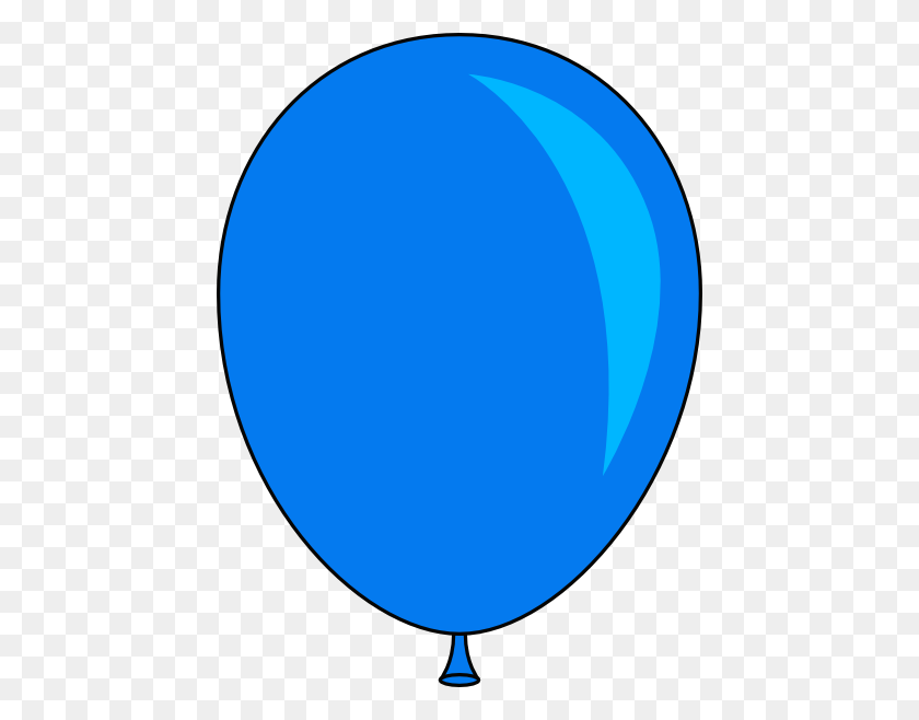 444x598 Blue Balloon Clip Art - Balloon Clipart