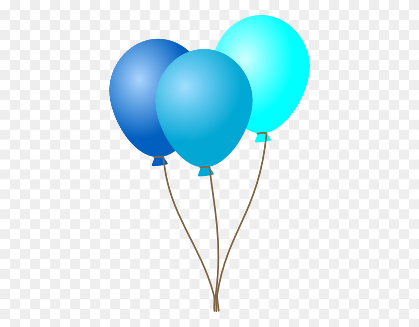 402x596 Blue Balloon Clip Art Vector - Blue Balloon Clipart