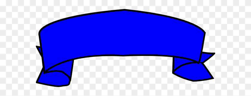 600x261 Blue Banner Clip Art - Ribbon Banner Clipart