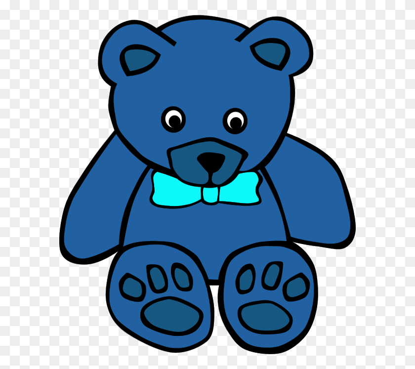 600x687 Blue Bear Clip Art - Blue Bow Tie Clipart
