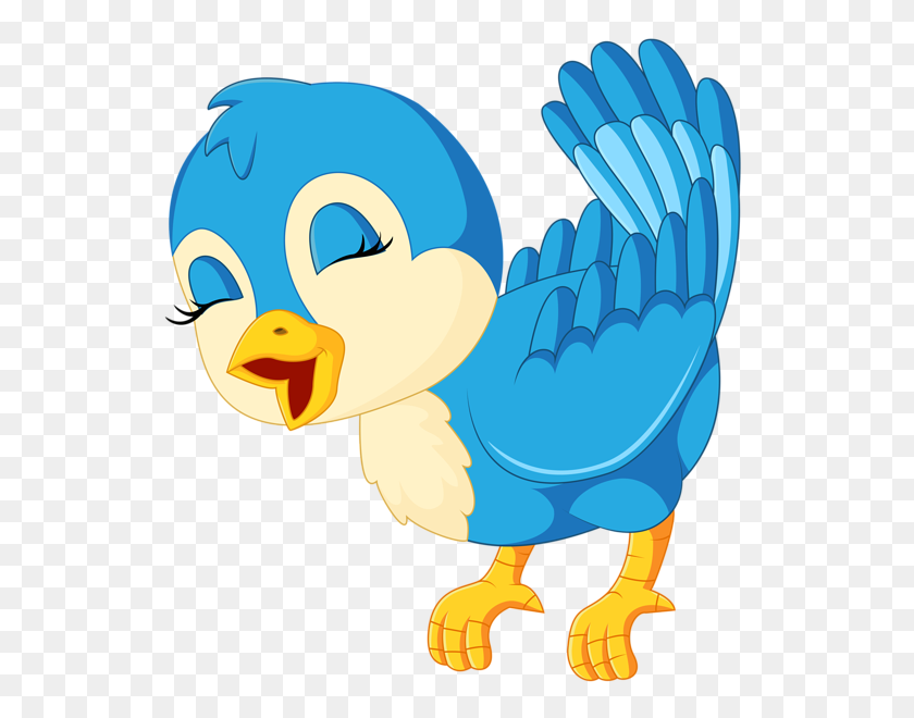 545x600 Pájaro Azul De Dibujos Animados Png Clipart - Pintura Clipart Png