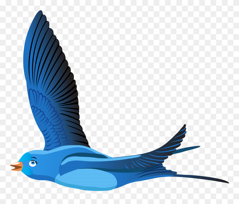 8000x6747 Blue Bird Cartoon Transparent Clip Art Png Gallery - Cartoon Bird PNG