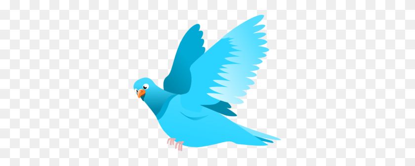 299x276 Blue Bird Clip Art - Flying Bird Clipart