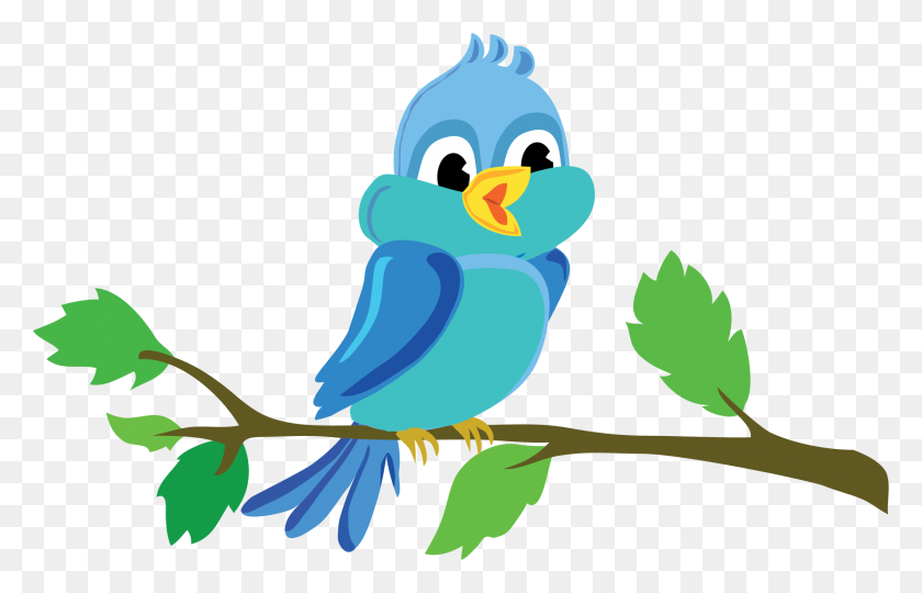 2221x1368 Синяя Птица С Табличкой Клипарт Изображение Мультипликационного Персонажа - Голубая Сойка Клипарт