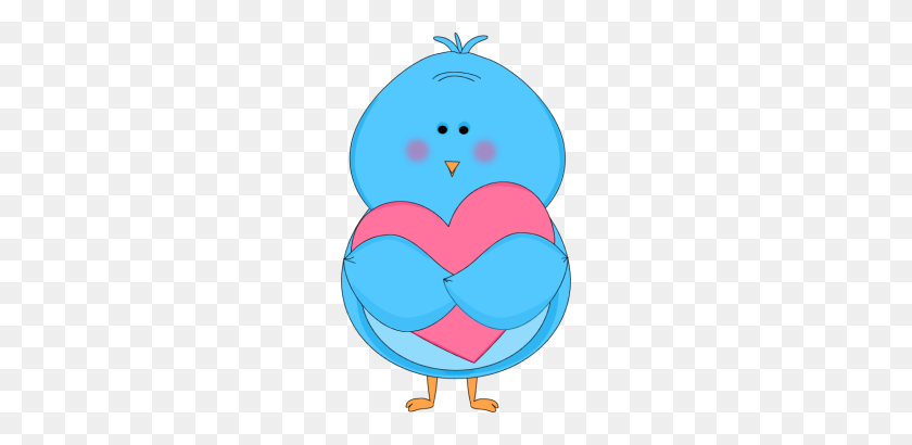 212x350 Pájaro Azul Abrazando Un Corazón Clipart - Blue Bird Clipart