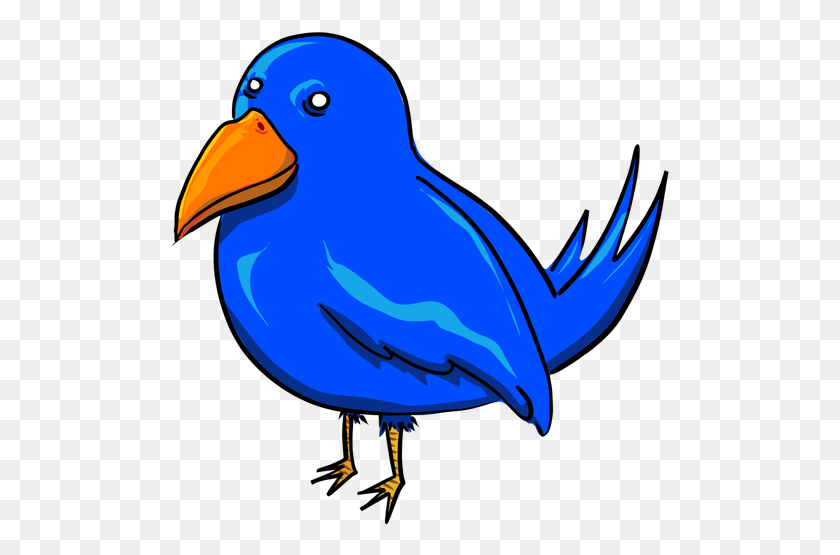 500x495 Blue Bird With Strange Eyes And A Big Yellow Beak Vector Clip Art - Strange Clipart