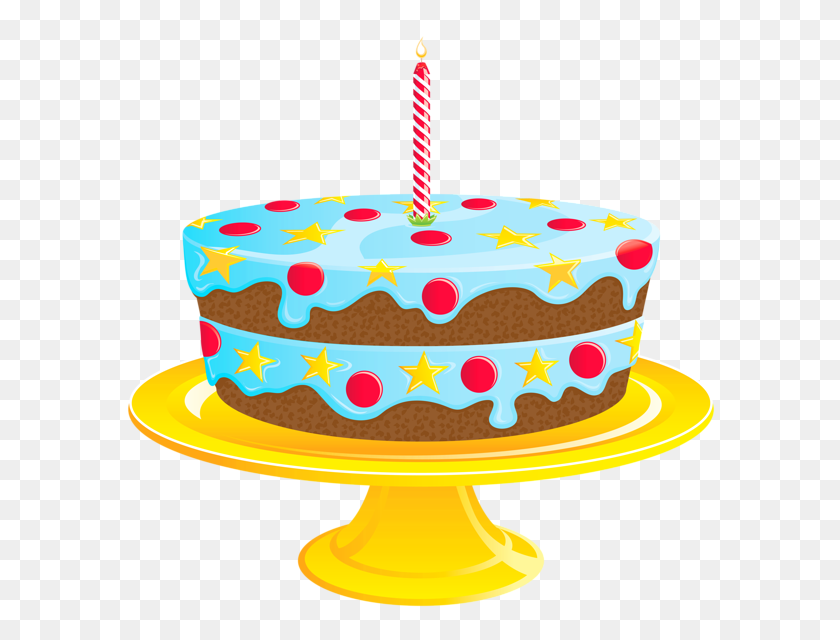 600x580 Blue Birthday Cake Png - Cake PNG