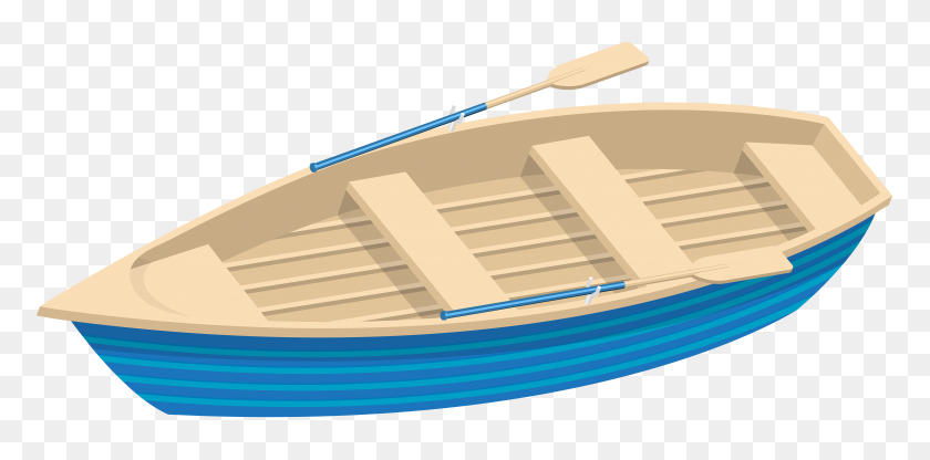 8000x3657 Blue Boat Transparent Clip Art - Free Boat Clipart