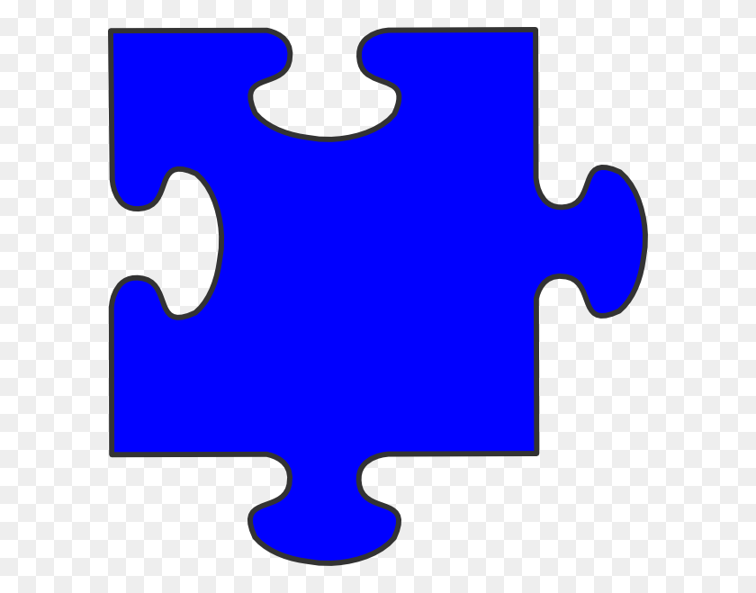 600x599 Blue Border Puzzle Piece Clip Art - Free Clipart Puzzle Pieces