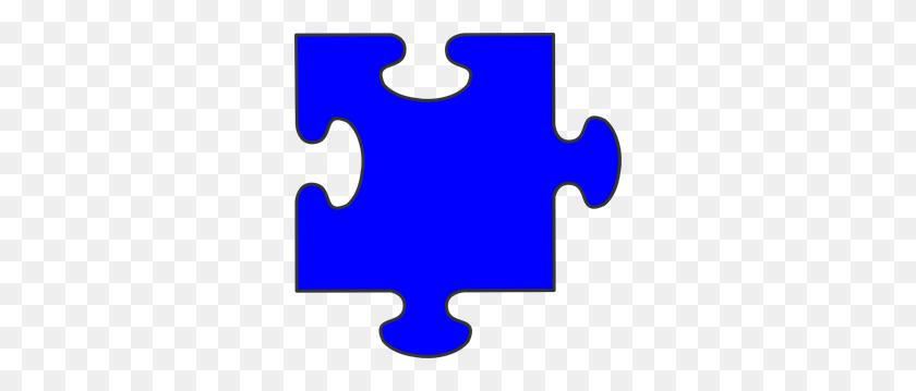 300x299 Blue Border Puzzle Piece Png, Clip Art For Web - Blue Border PNG