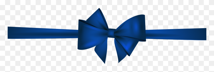 8000x2300 Blue Bow Png Clip - Blue Bow Clipart