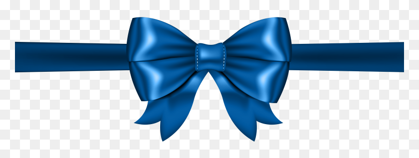 8000x2646 Blue Bow Png Clip - Clipart Tie