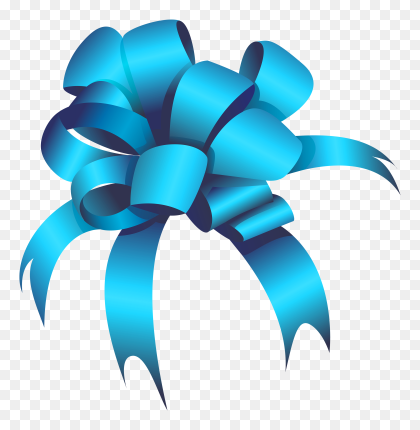 2924x3000 Blue Bow Png Clipart - Silver Ribbon PNG