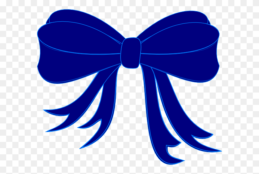 600x504 Blue Bow Ribbon Clip Art - Christmas Ribbon Clipart