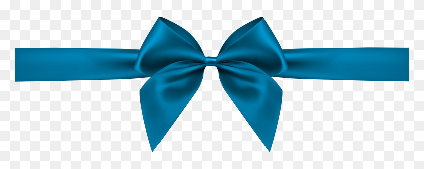 8000x2840 Blue Bow Transparent Clip Art - Blue Bow Clipart