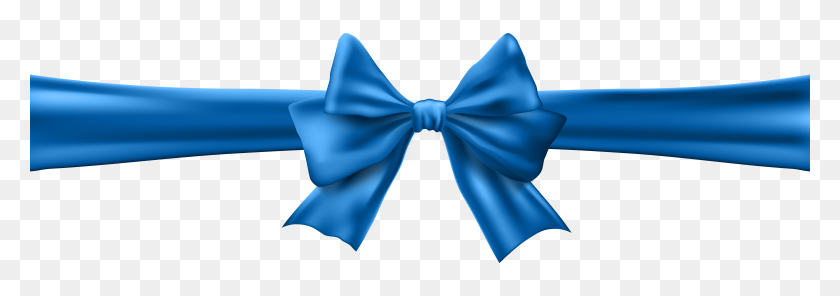 8000x2430 Blue Bow With Ribbon Clip Art - Blue Ribbon Clip Art
