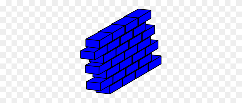 282x297 Blue Brick Wall Clip Art - Brick Wall Clipart