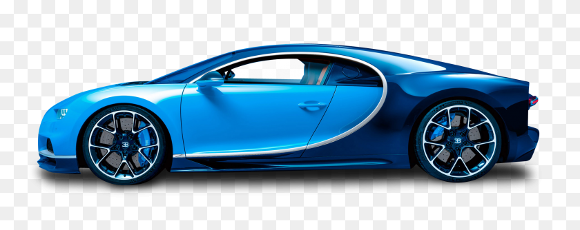 2186x768 Png Синий Автомобиль Bugatti Chiron - Bugatti Clipart