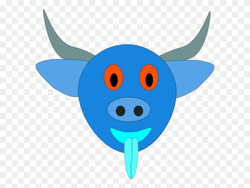 600x573 Blue Bull Head Clipart - Bull Head Clipart