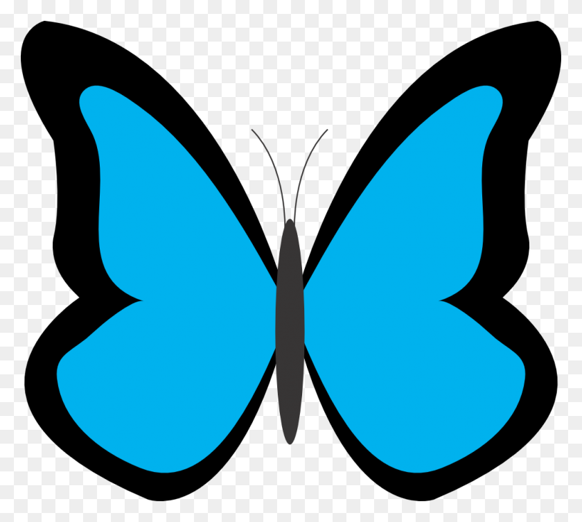 999x888 Blue Butterfly Clip Art - Blue Sky Clipart