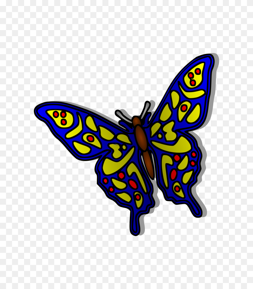 636x900 Blue Butterfly Clip Art - Butterfly Clipart PNG