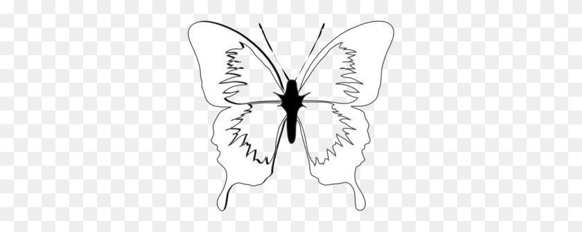 298x276 Blue Butterfly Clip Art - Insect Clipart Black And White