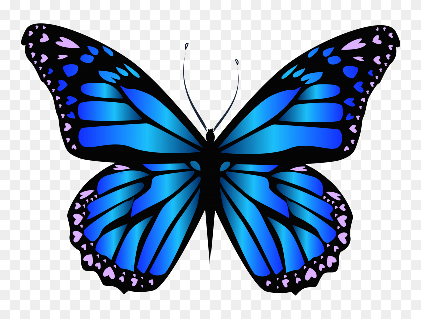 6347x4697 Blue Butterfly Png Clipar - Blue Butterfly PNG
