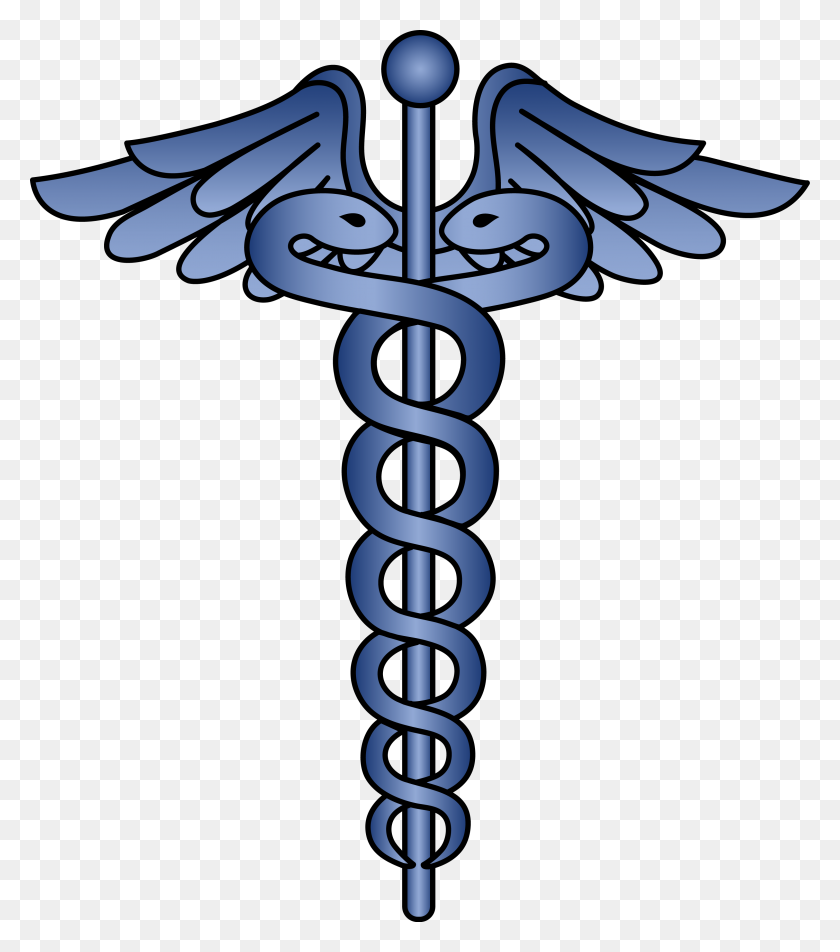 3034x3471 Дизайн Логотипа Синий Кадуцей - Медицинский Логотип Клипарт