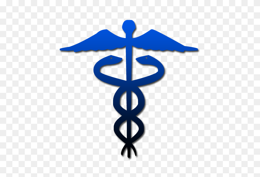512x512 Caduceo Azul Símbolo Médico Imagen Prediseñada - Símbolo De Enfermera Clipart