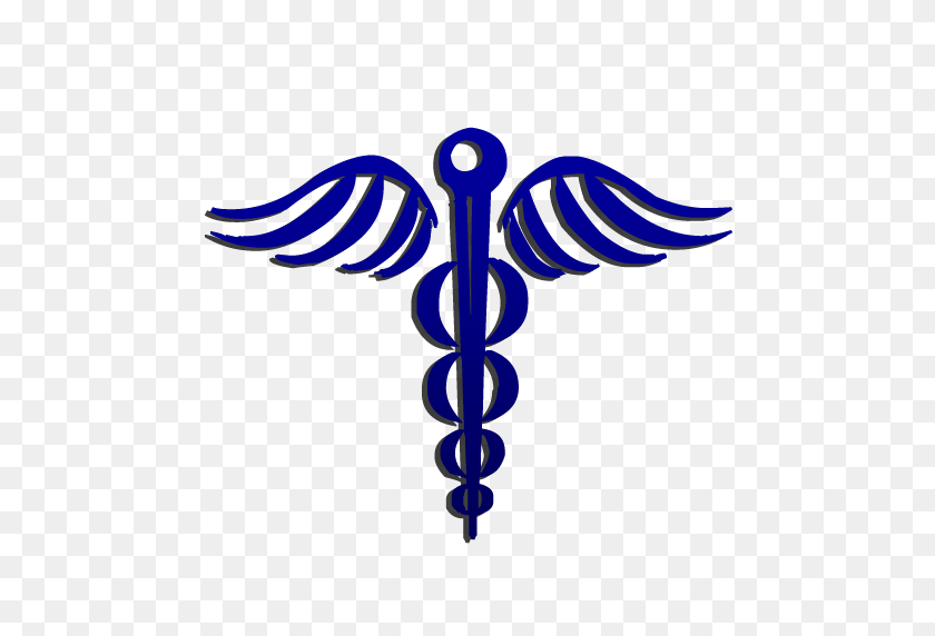 512x512 Blue Caduceus Medical Symbol Clipart Image - Medical Symbol Clipart