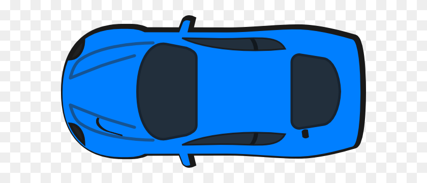 600x300 Blue Car - Small Car Clipart