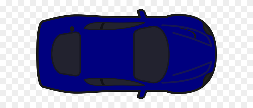 600x300 Blue Car - Top View PNG