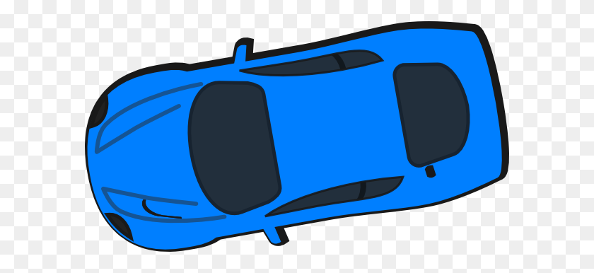 600x326 Blue Car - Car Clipart Top View