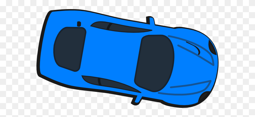 600x326 Blue Car - Car Clipart Top View
