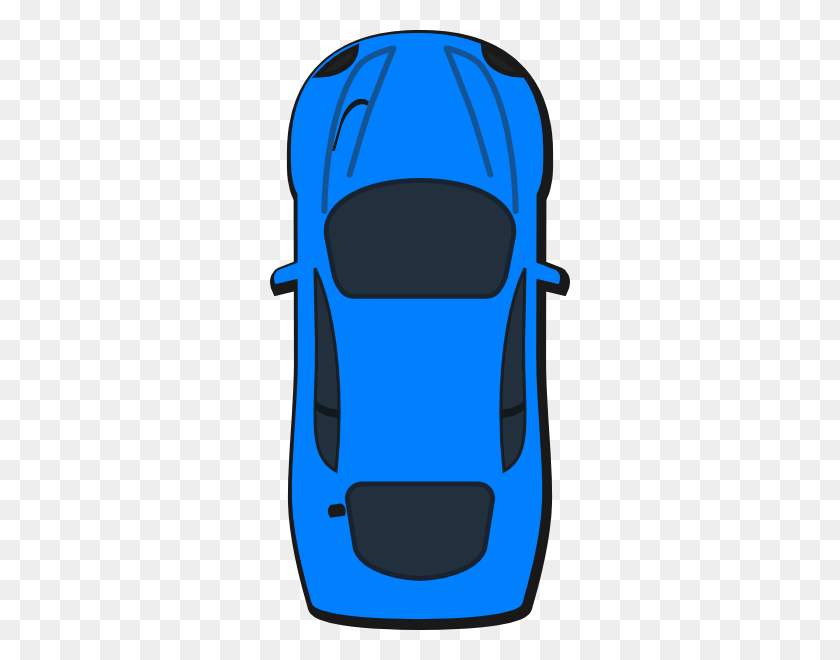 300x600 Синий Автомобиль - Вид Сверху Автомобилей Клипарт
