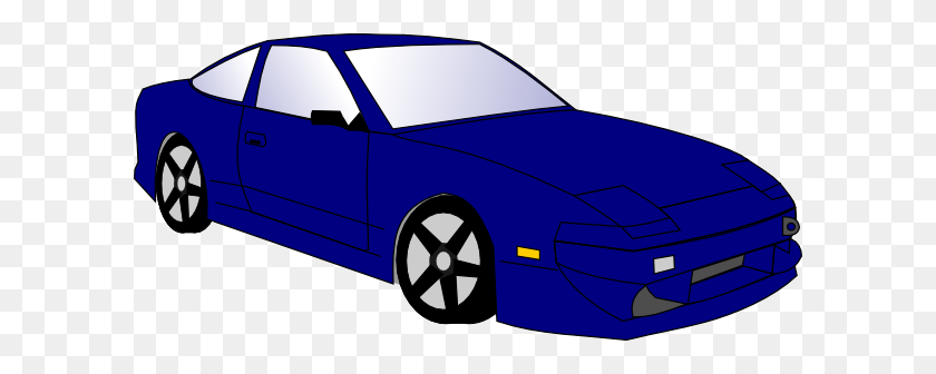 600x276 Blue Car Clip Art - Convertible Clipart