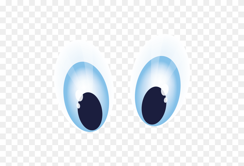 512x512 Blue Cartoon Eyes - Shiny Eyes PNG