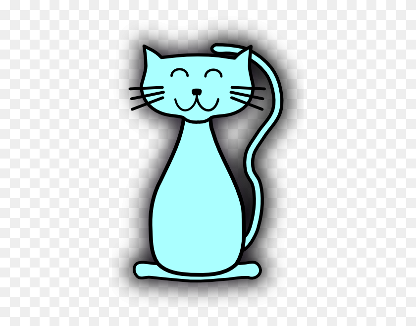 420x598 Blue Cat Clip Art - Cat Birthday Clipart