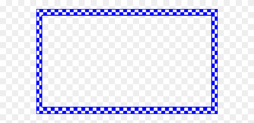 600x349 Blue Checkered Border Clip Art - Sports Border Clipart