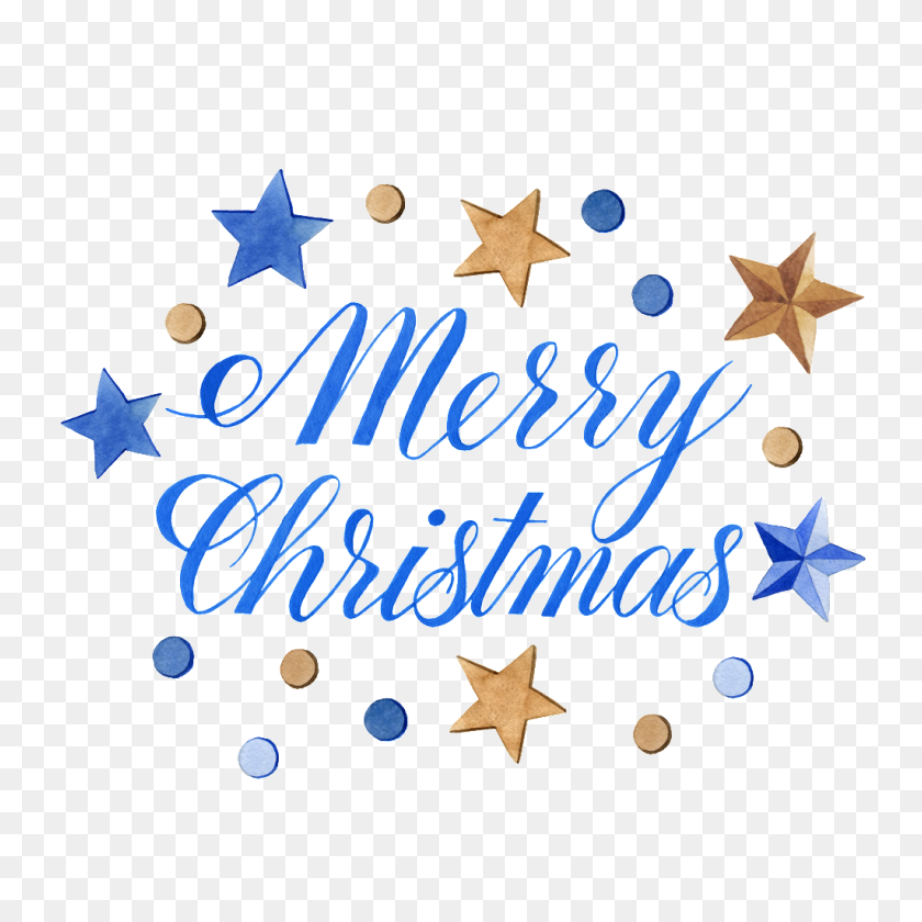 1024x1024 Blue Christmas English Word Art Png Transparent Free Png - Word Art PNG