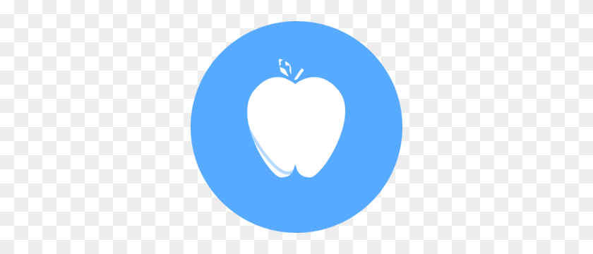 300x300 Blue Circle Apple Clip Art - Apple Heart Clipart