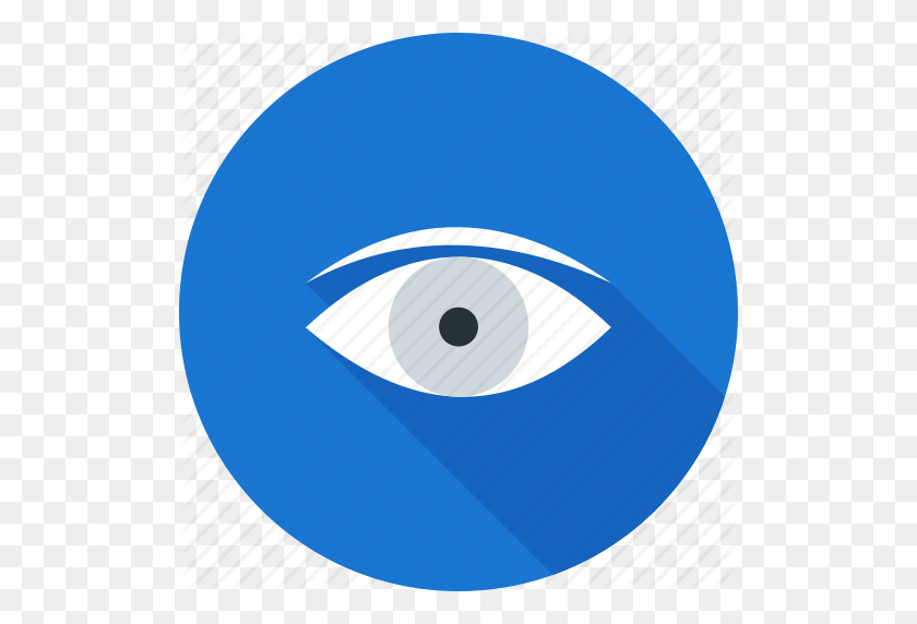 512x512 Azul, Círculo, Ojo, Globo Ocular, Ojos, Ver, Icono De Visión - Bola Ocular Png