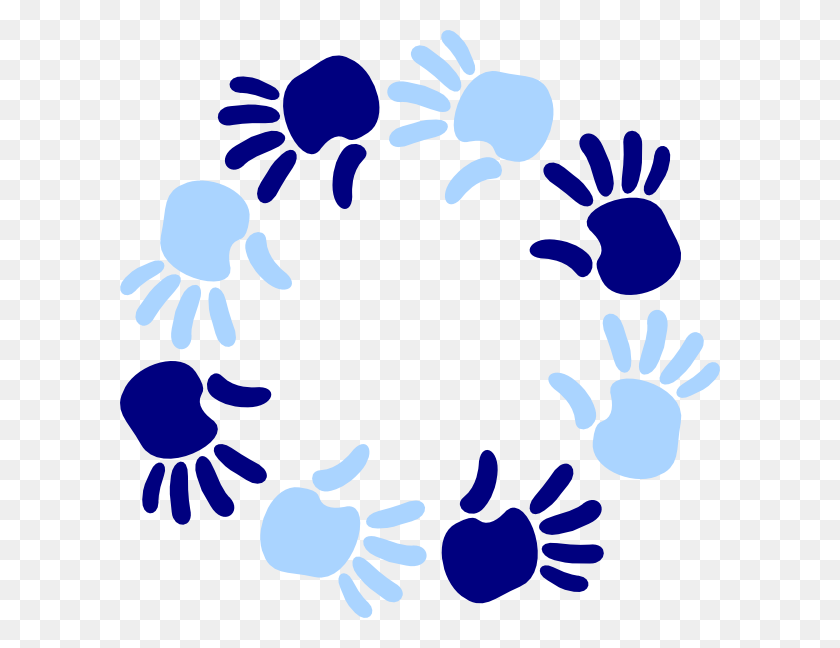 600x588 Blue Circle Of Hands Clip Art - Inclusion Clipart