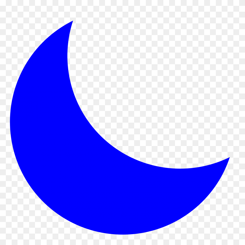 2000x2000 Blue Clipart Crescent Moon - Luna Clipart