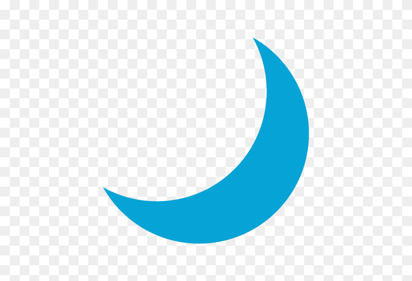 512x512 Blue Clipart Crescent Moon - Cresent Moon PNG