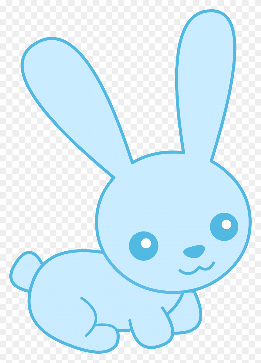 4018x5718 Blue Clipart Cute - Bunny Rabbit Clipart