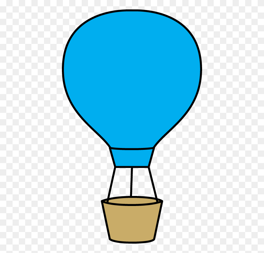 446x747 Blue Clipart Hot Air Balloon - Balloon Clipart Transparent Background