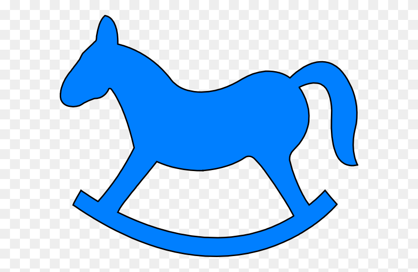 600x487 Синий Клипарт Лошадь-Качалка - Лошадь Границы Картинки