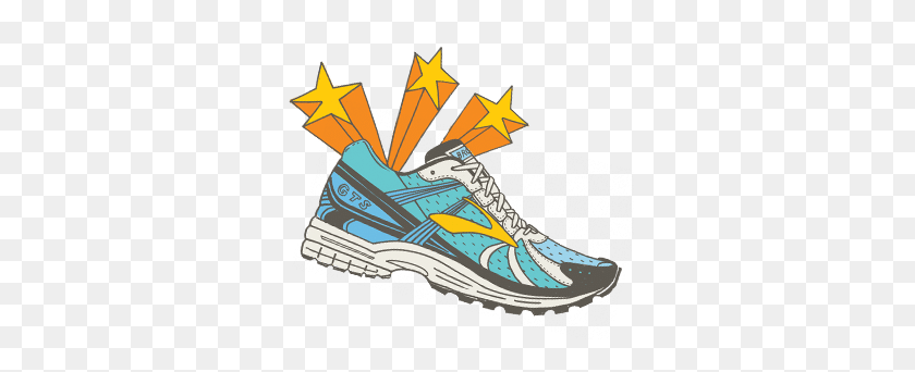 325x282 Blue Clipart Running Shoe - Wrestling Shoes Clipart