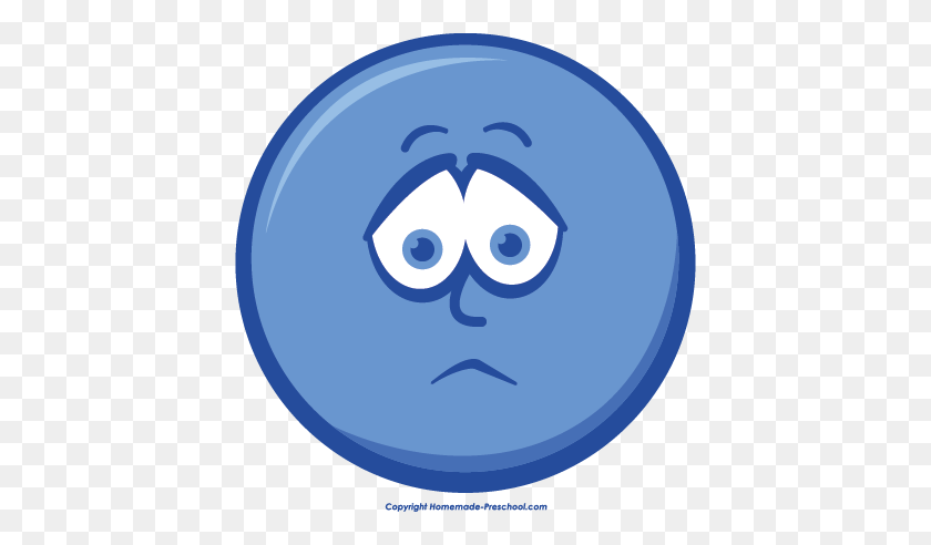 416x432 Blue Clipart Sad - Happy Face Clip Art Free